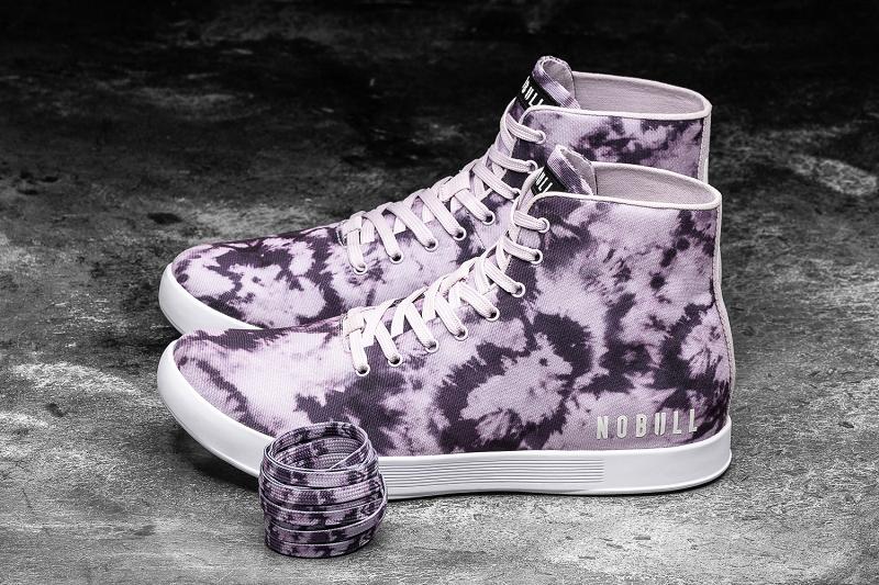 Women's Nobull High-Top Wisteria Tie-Dye Canvas Trainers Purple | SG F2954D